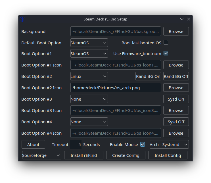 Configuración de rEFInd