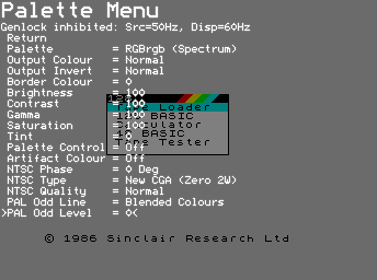 Palette Menu