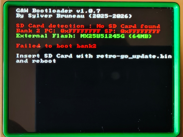 Aviso del bootloader